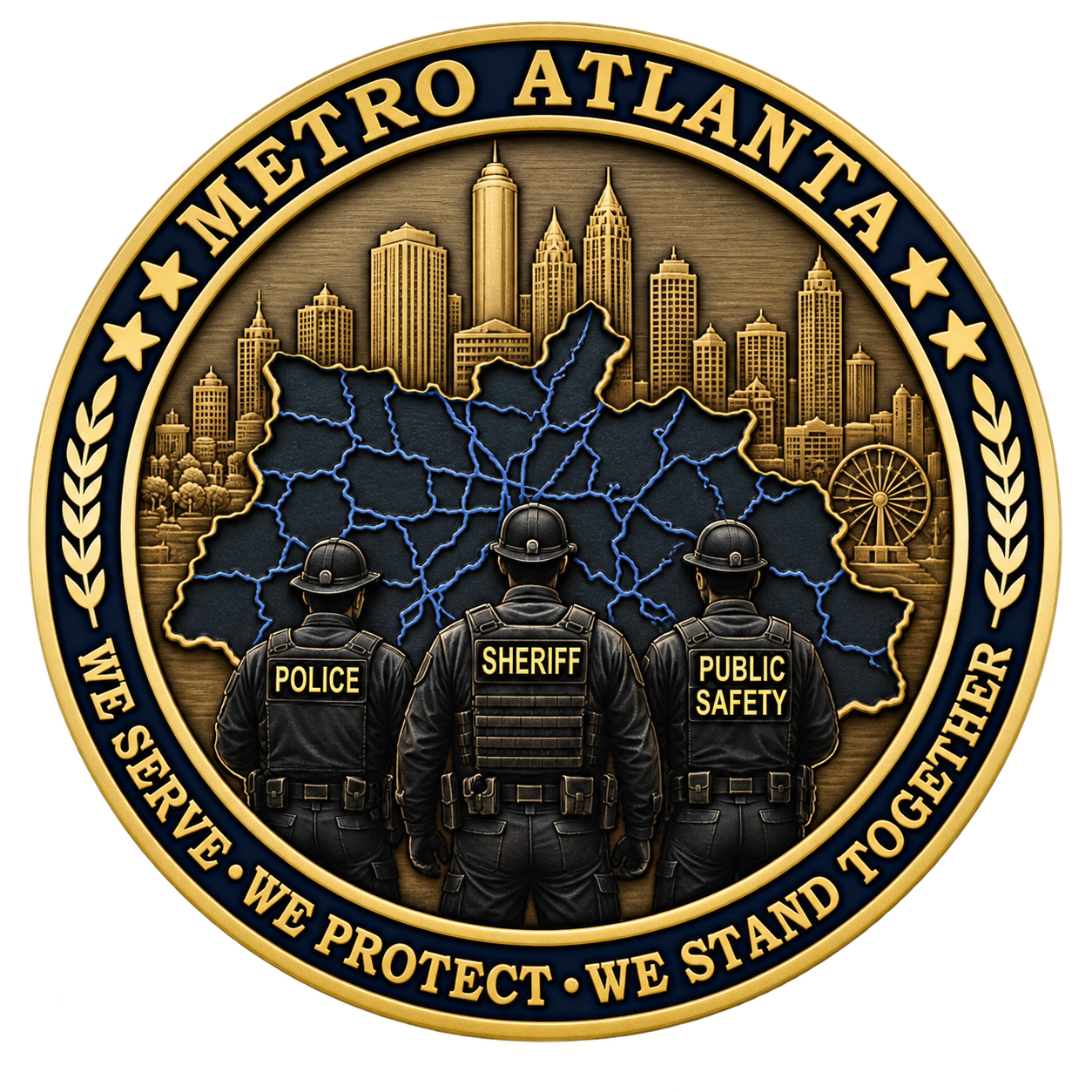Metro Atlanta Unity Coin challenge coin — We Serve. We Protect. We Stand Together.